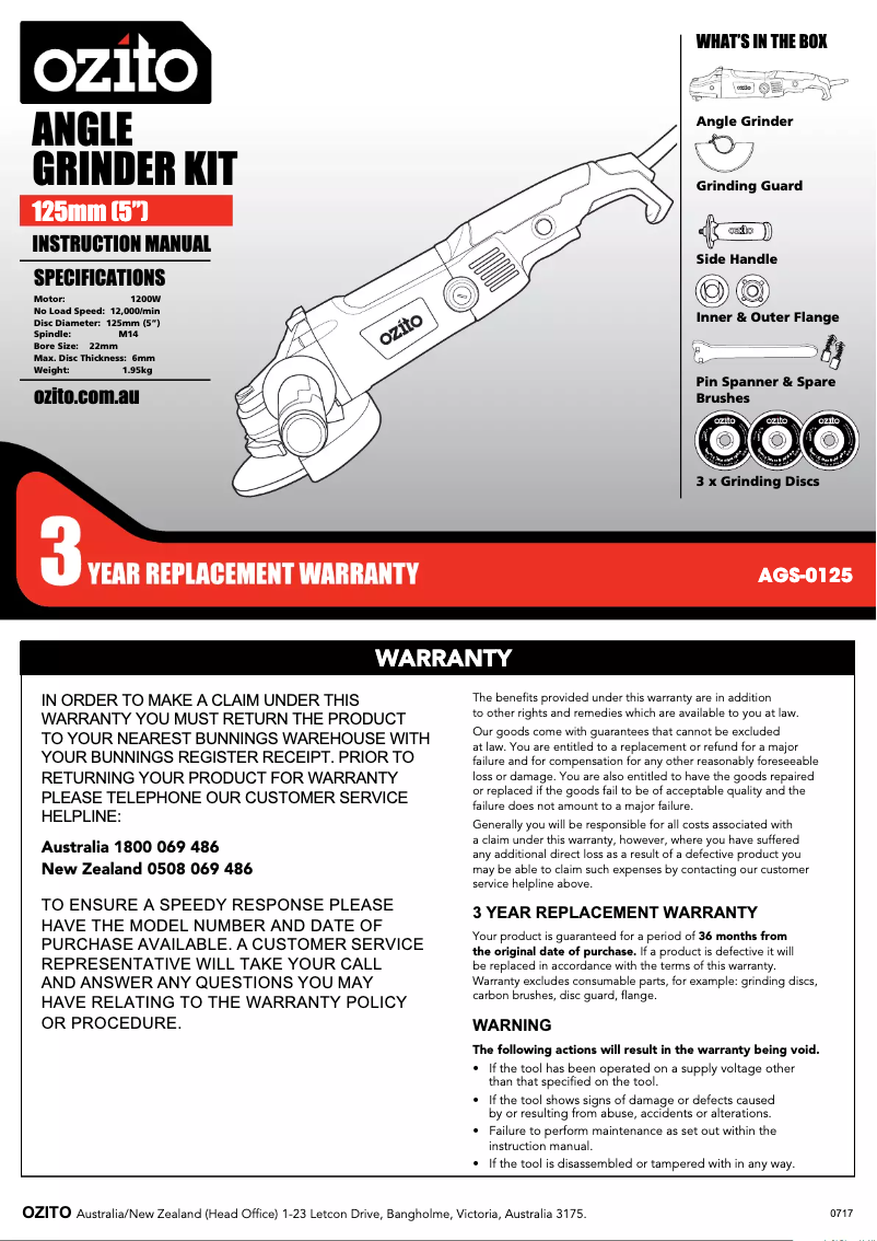 Imagen de la primera página del manual del dispositivo AGS-0125