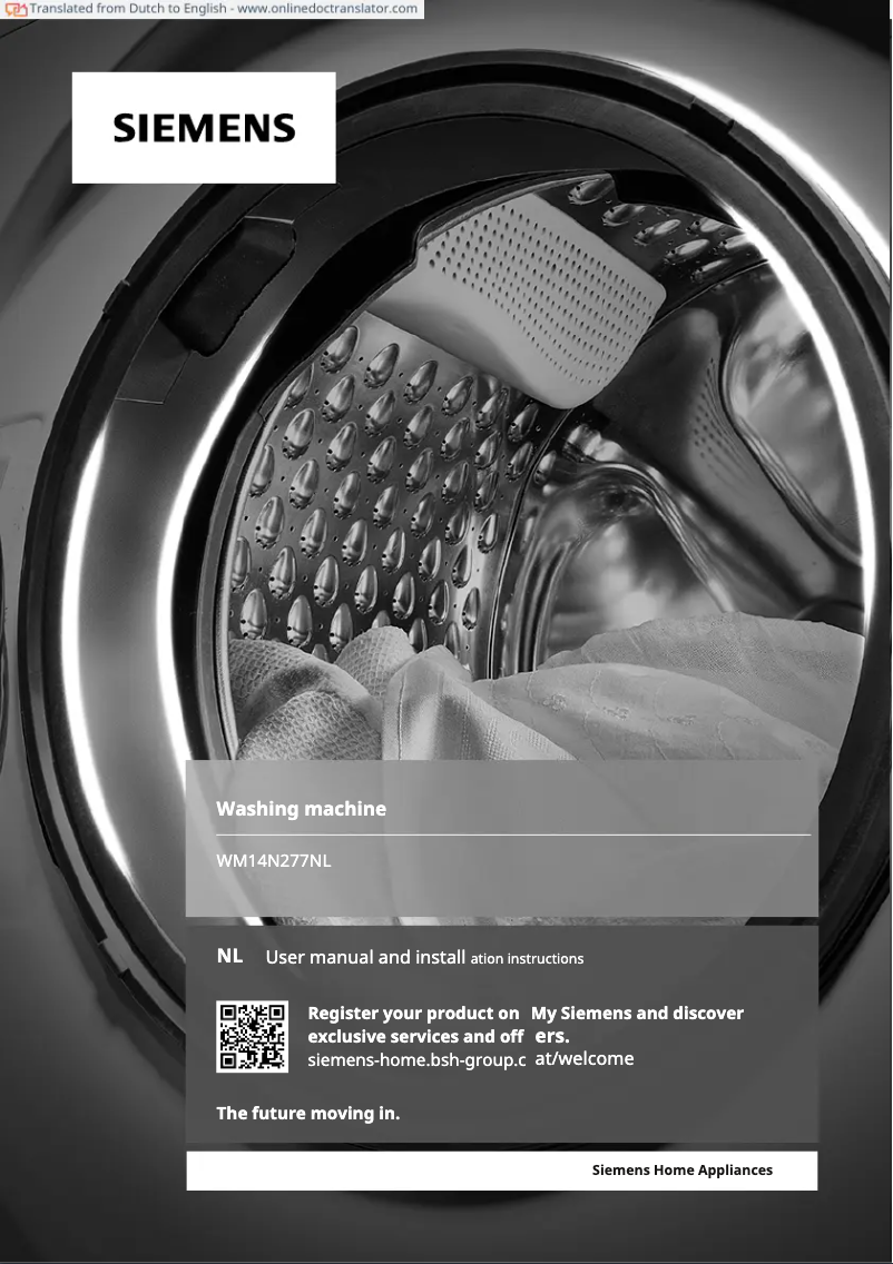 Página 1 del manual Manual de usuario Siemens WM14N277NL