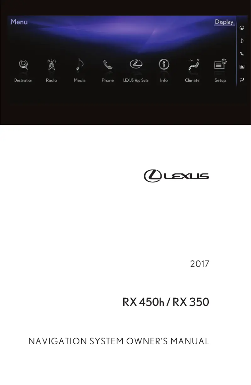 Imagen de la primera página del manual del dispositivo RX 350 (2017)