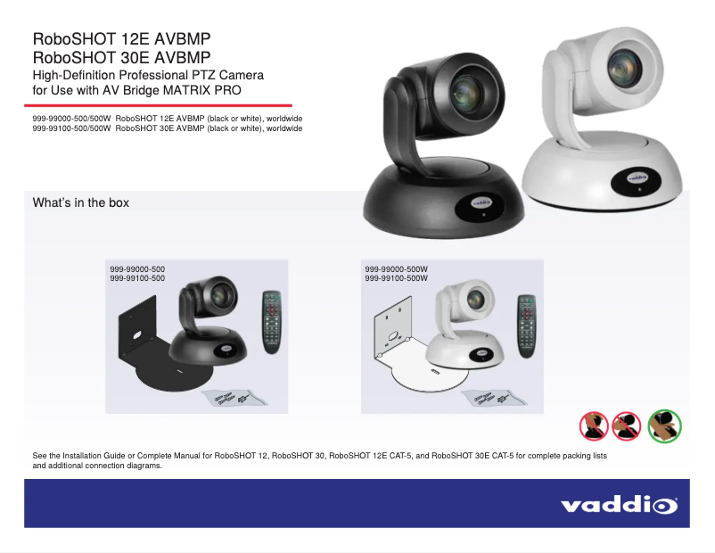 Página 1 del manual Manual de usuario Vaddio RoboSHOT 12E AVBMP