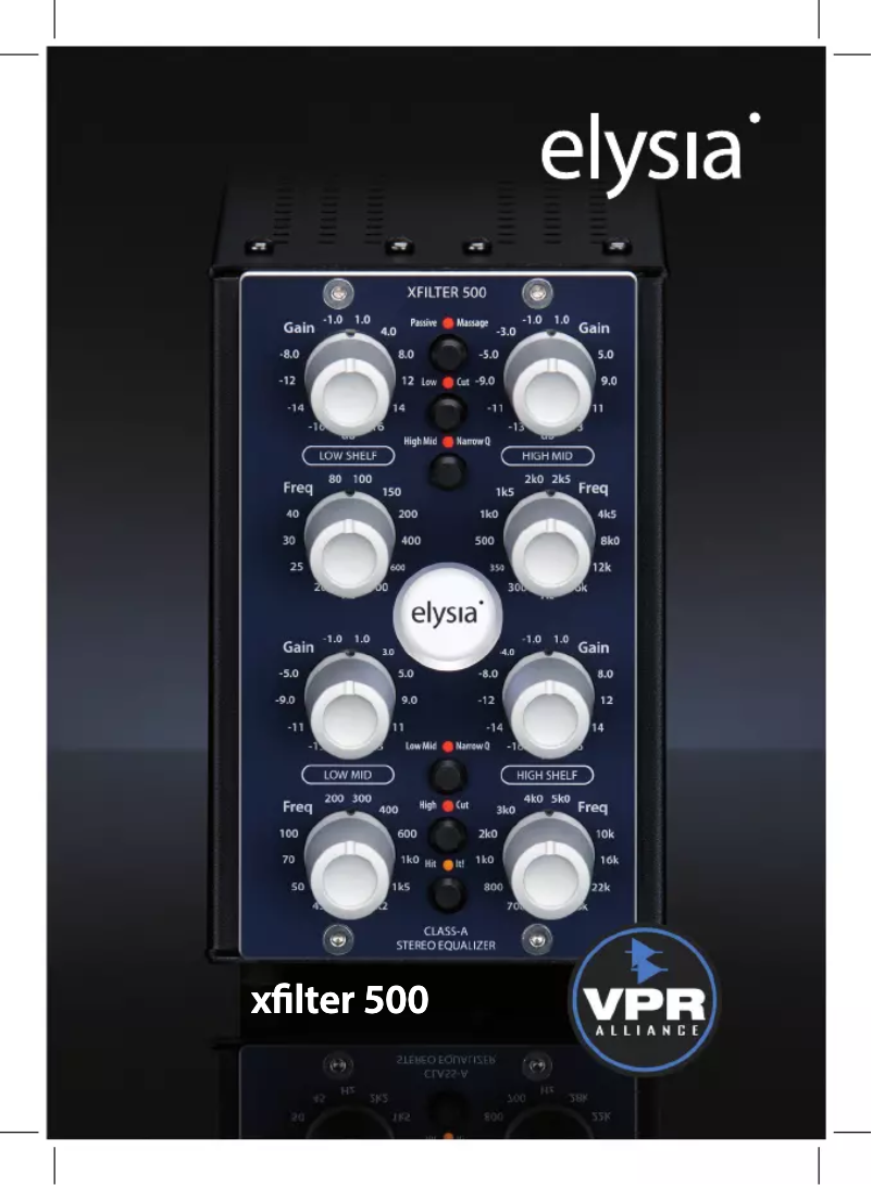 Página 1 del manual Manual de usuario Elysia Xfilter 500