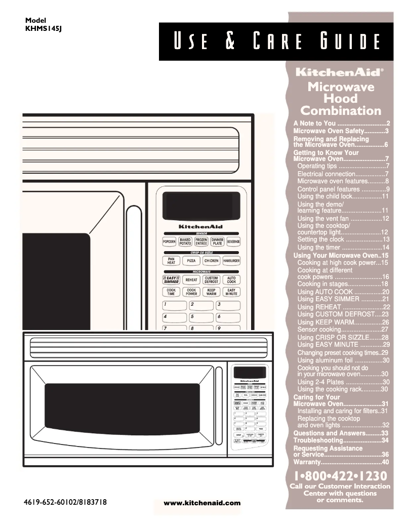 Página 1 del manual Manual de usuario KitchenAid KHMS145JWH0