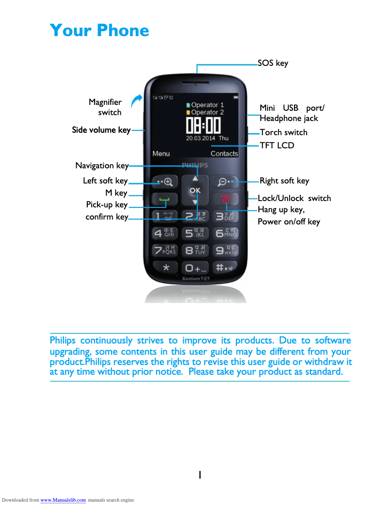 Imagen de la primera página del manual del dispositivo Xenium X2566