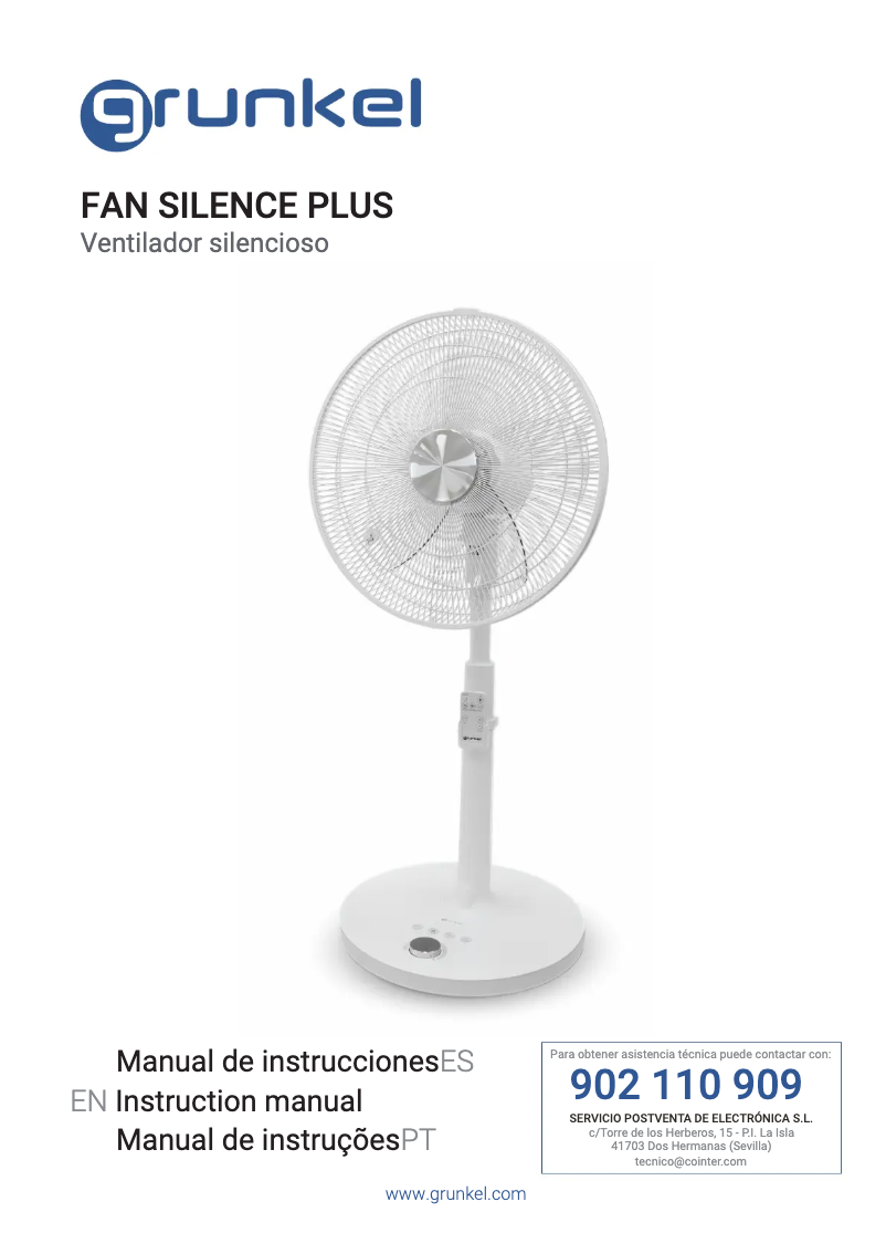 Página 1 del manual Manual de usuario Grunkel FAN Silence Plus