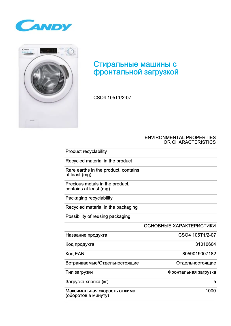 Imagen de la primera página del manual del dispositivo CSO4 105T1/2-07