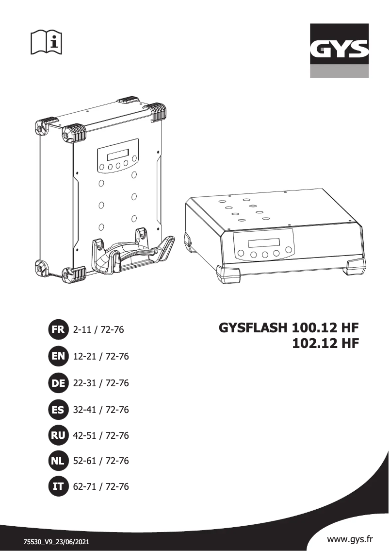 Página nº 1 - Manual de usuario GYS Gysflash 102.12 HF