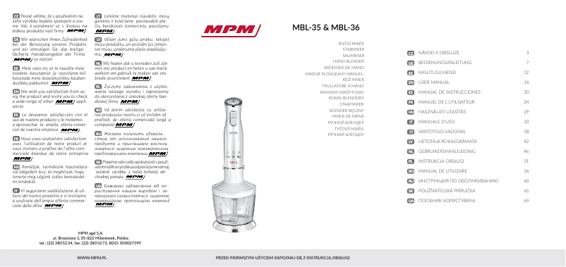 Página 1 del manual Manual de usuario MPM MBL-35