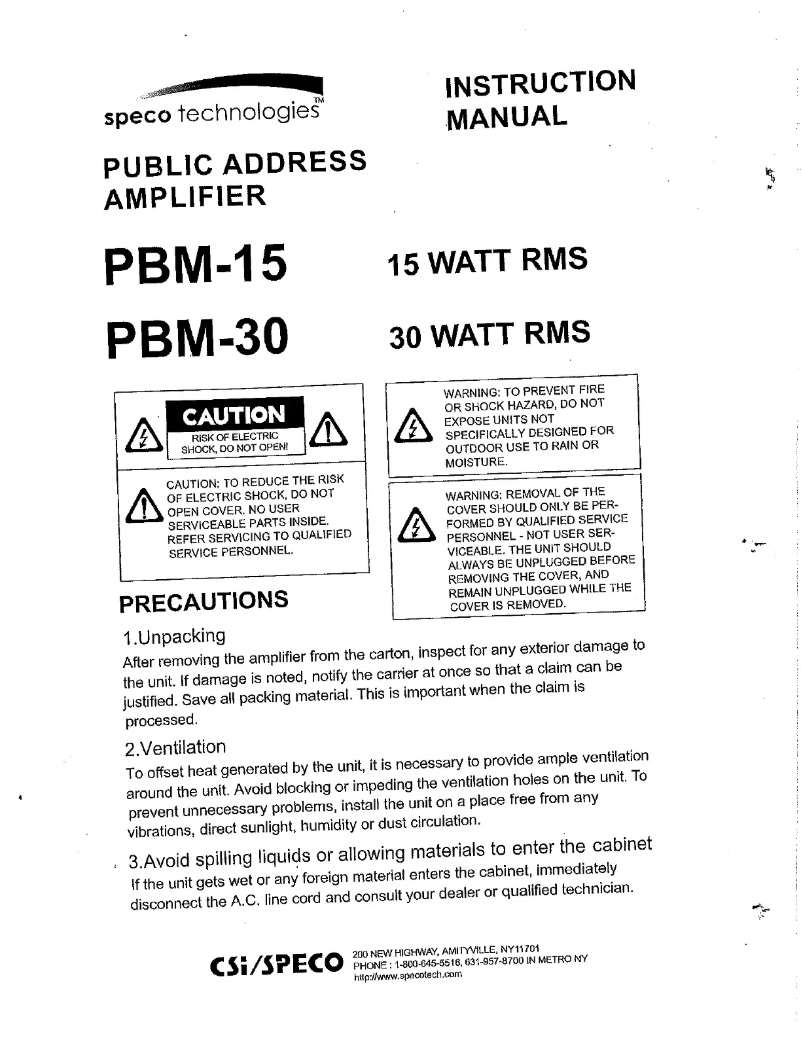 Imagen de la primera página del manual del dispositivo PBM30