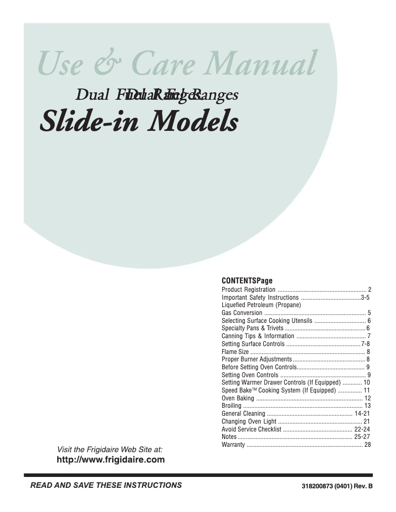 Página nº 1 - Manual de usuario Frigidaire GLCS378DB