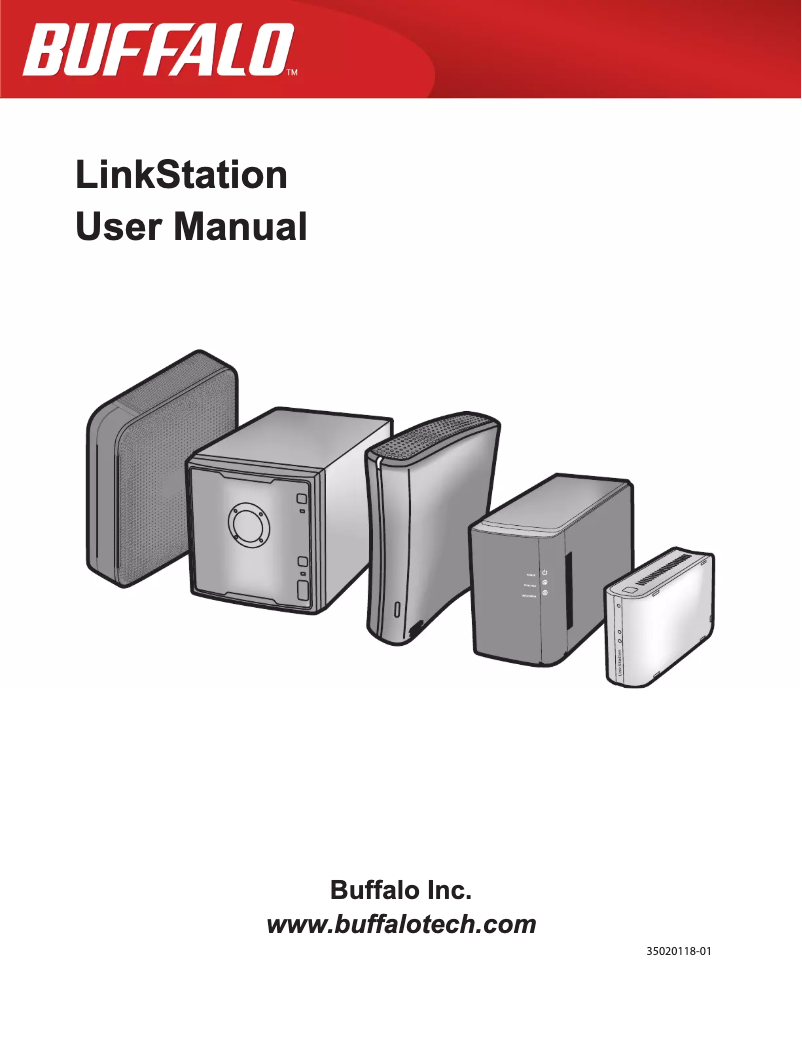Imagen de la primera página del manual del dispositivo LinkStation 210