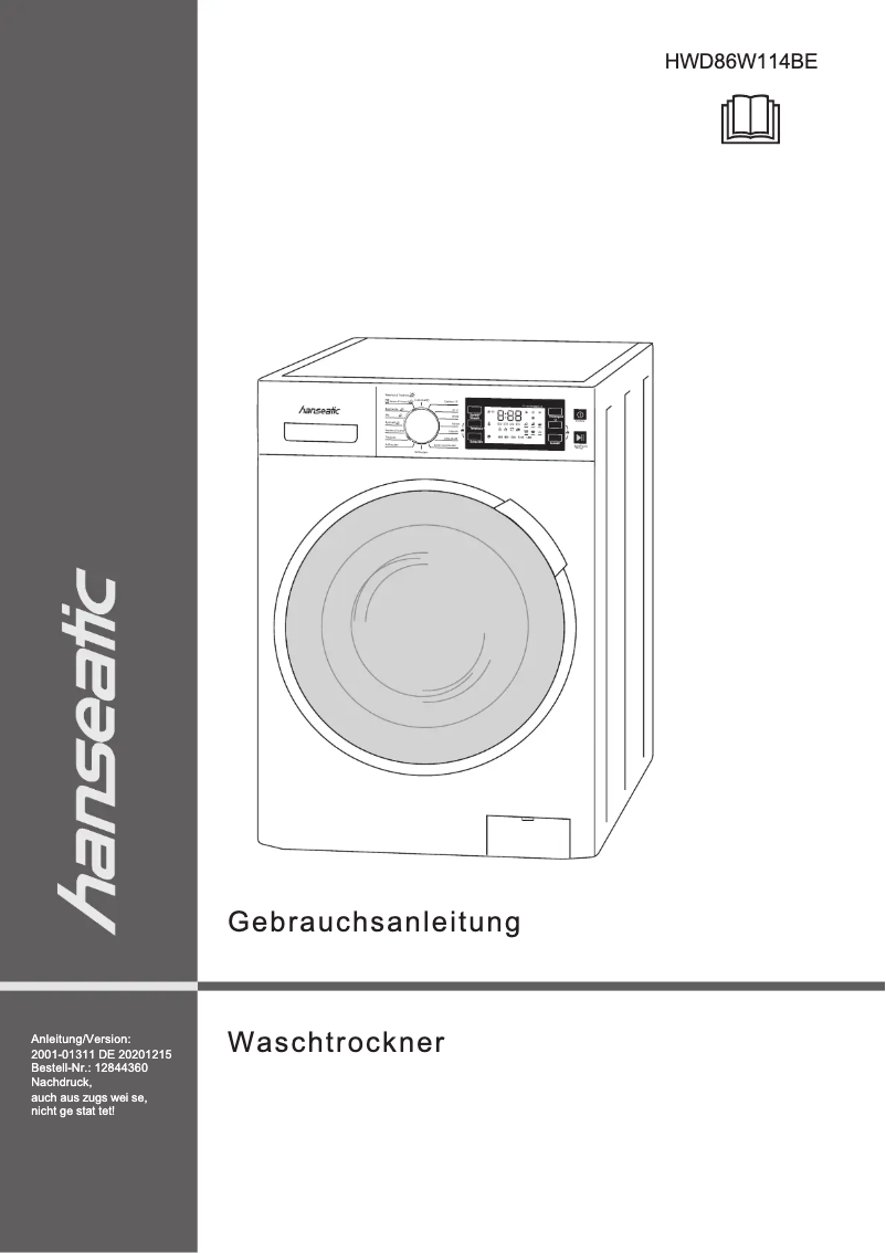 Página 1 del manual Manual de usuario Hanseatic HWD86W114BE