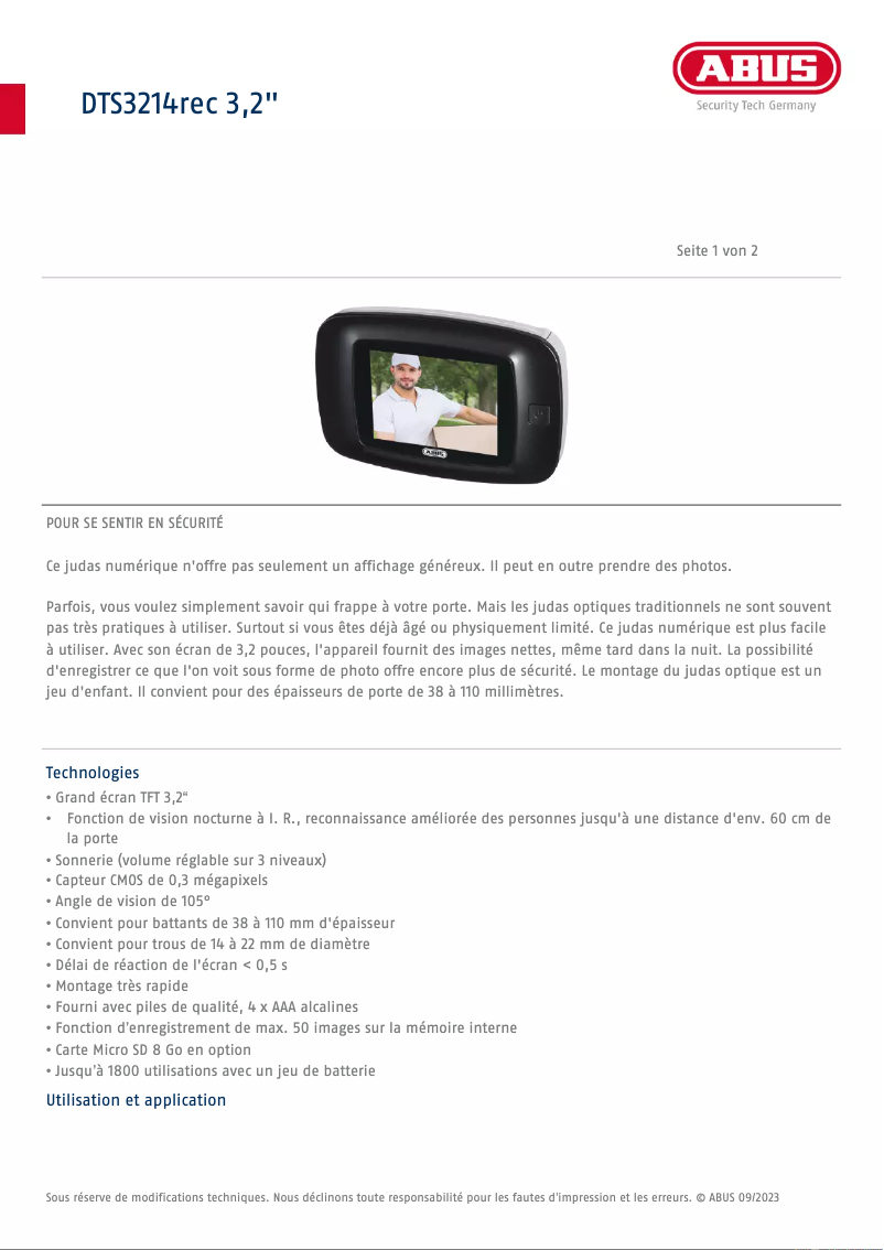 Imagen de la primera página del manual del dispositivo DTS3214rec