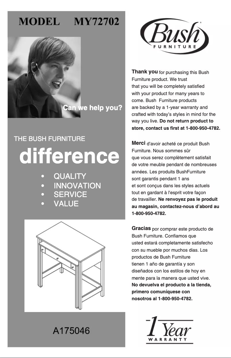 Imagen de la primera página del manual del dispositivo Brandywine MY72702-03