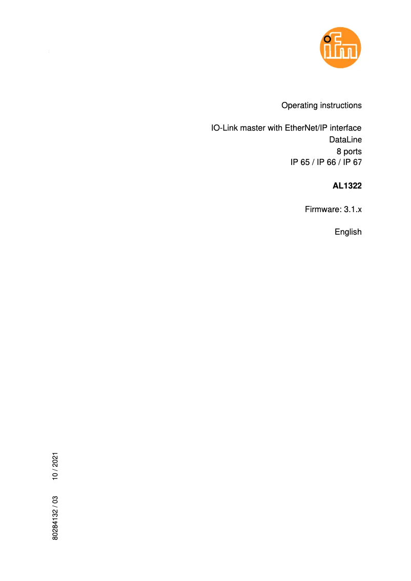 Página 1 del manual Manual de usuario IFM AL1322