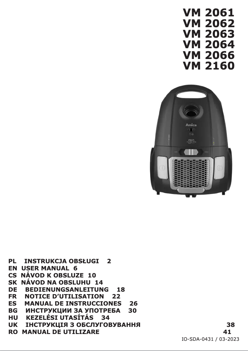 Imagen de la primera página del manual del dispositivo Fen Plus VM 2160