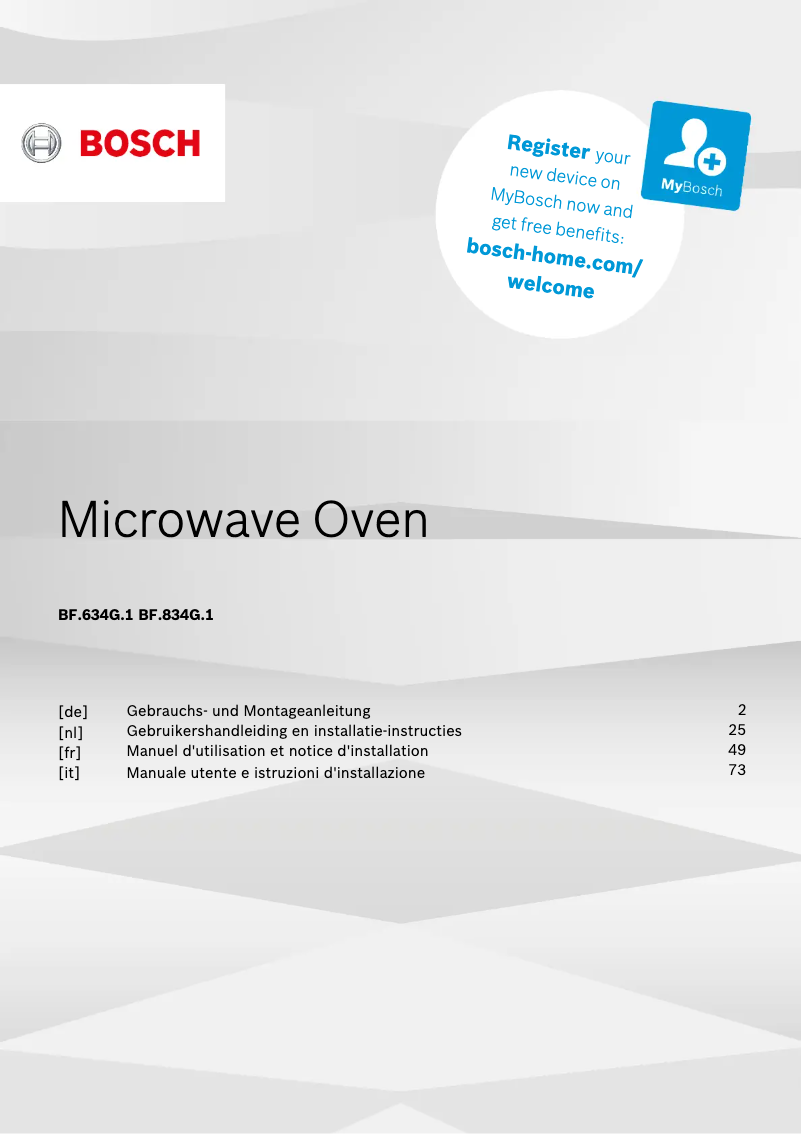 Imagen de la primera página del manual del dispositivo BFL634GW1