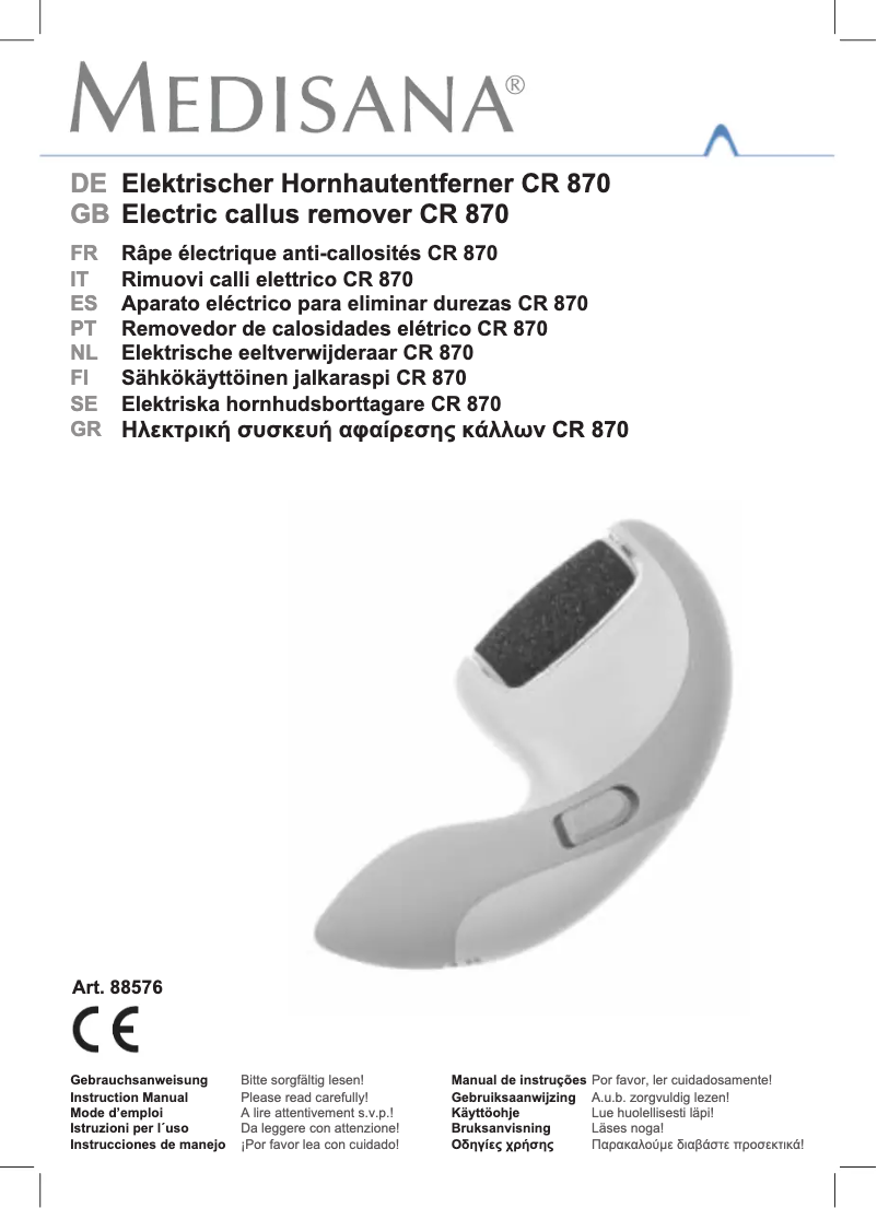 Página 1 del manual Manual de usuario Medisana CR 870