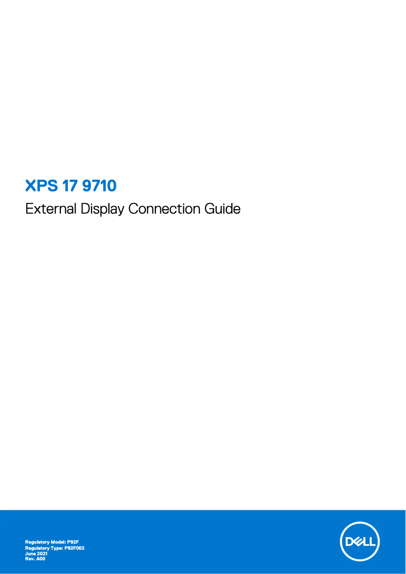 Imagen de la primera página del manual del dispositivo XPS 17 9710