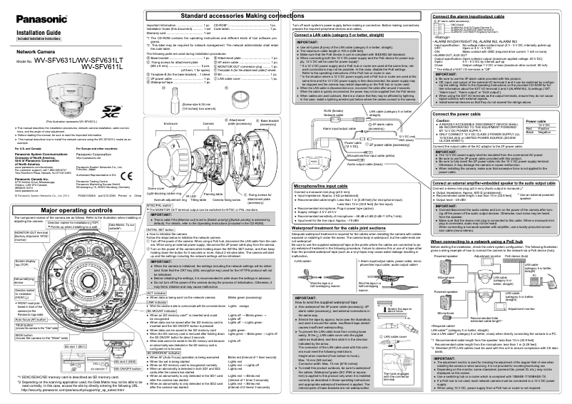 Página 1 del manual Manual de usuario Panasonic WV-SFV631LT