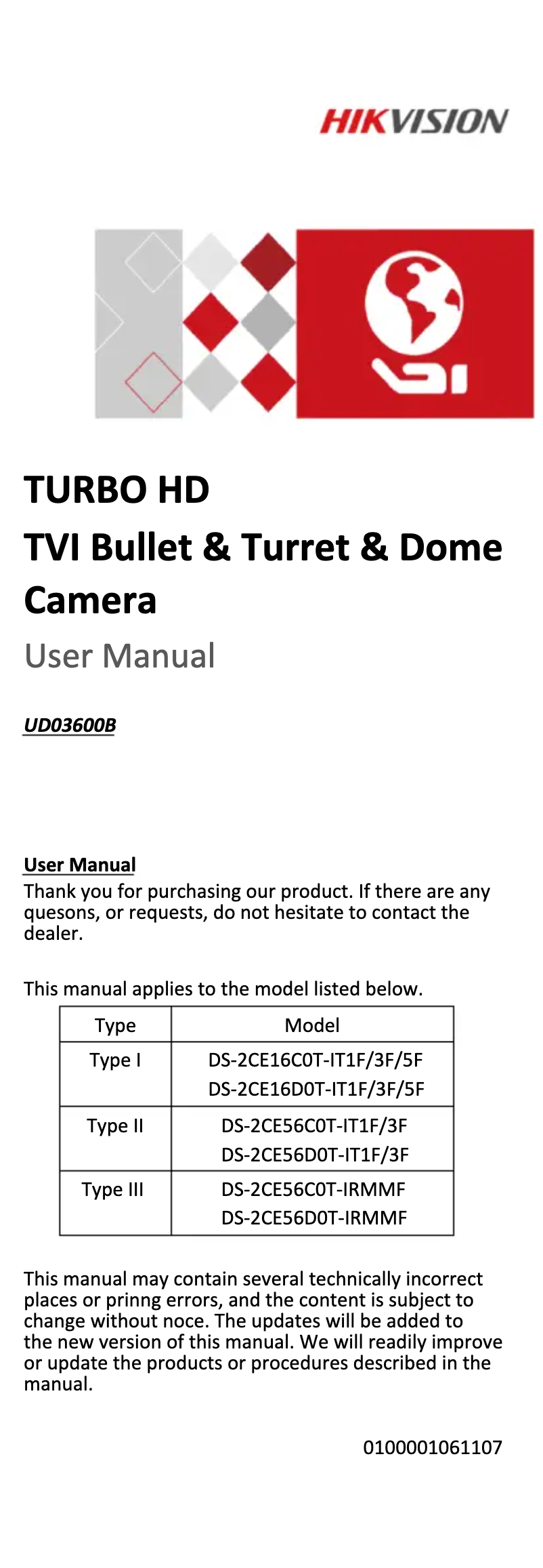 Página 1 del manual Manual de usuario Hikvision DS-2CE16D0T-IT5F