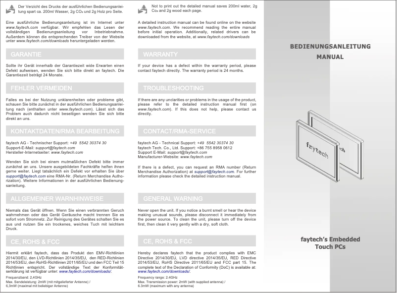 Imagen de la primera página del manual del dispositivo FT19V40CAPOB