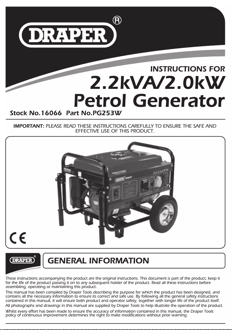 Página nº 1 - Manual de usuario Draper PG253W