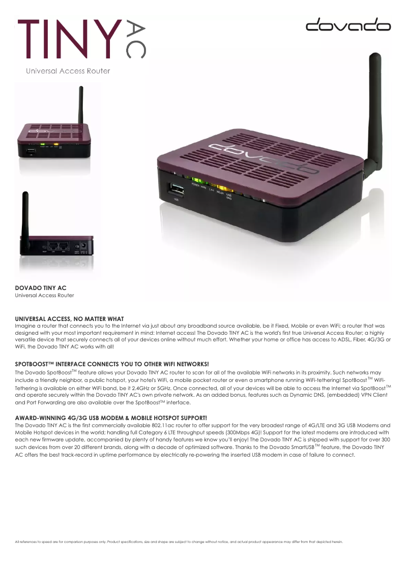 Imagen de la primera página del manual del dispositivo Tiny AC