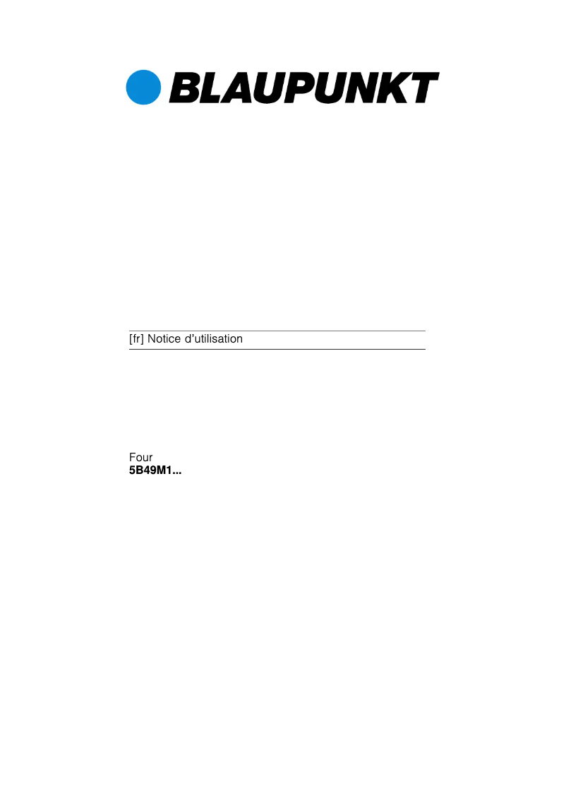 Página 1 del manual Manual de usuario Blaupunkt 5B49M 1160