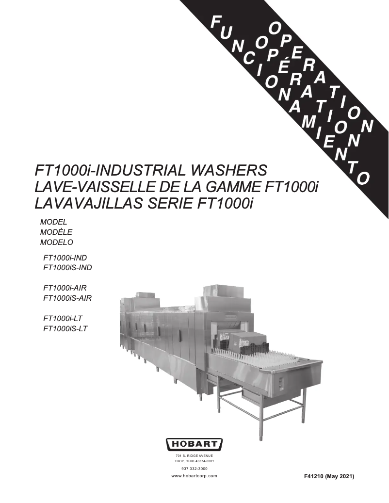 Página nº 1 - Manual de usuario Hobart FT1000i