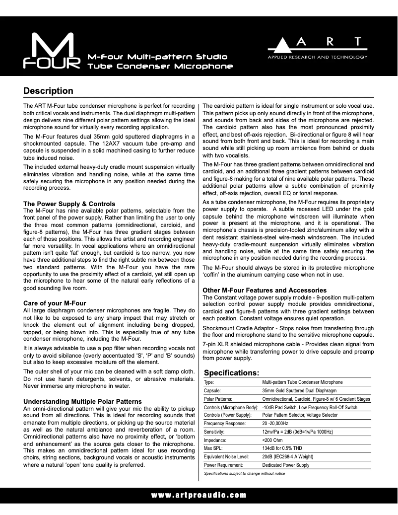 Imagen de la primera página del manual del dispositivo M-Four