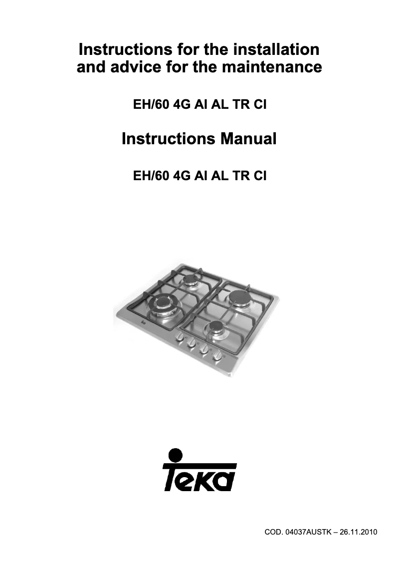 Página 1 del manual Manual de usuario Teka EH 60 4G CI