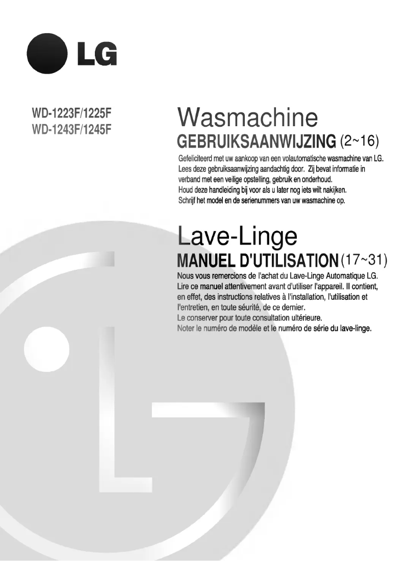 Página nº 1 - Manual de usuario LG WD-1223F
