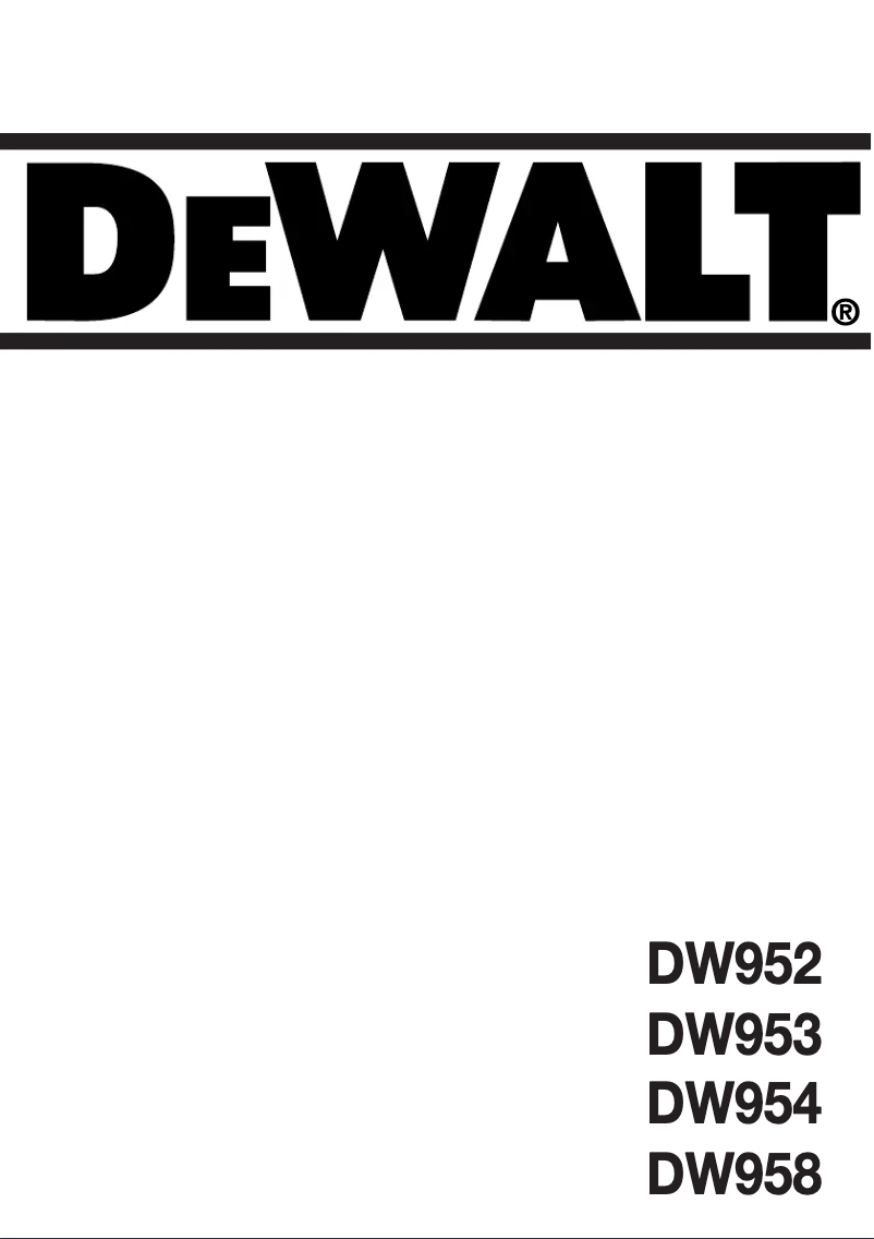 Página 1 del manual Manual de usuario DeWalt DW954