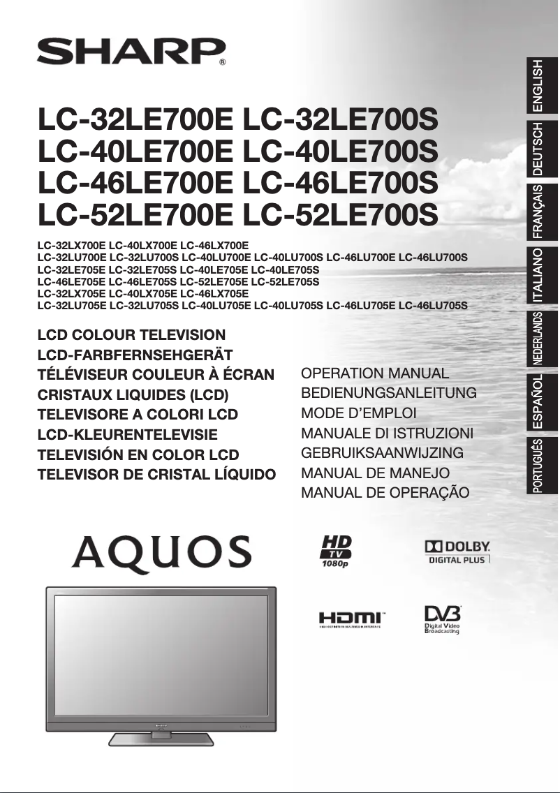 Imagen de la primera página del manual del dispositivo LC-32LE700E