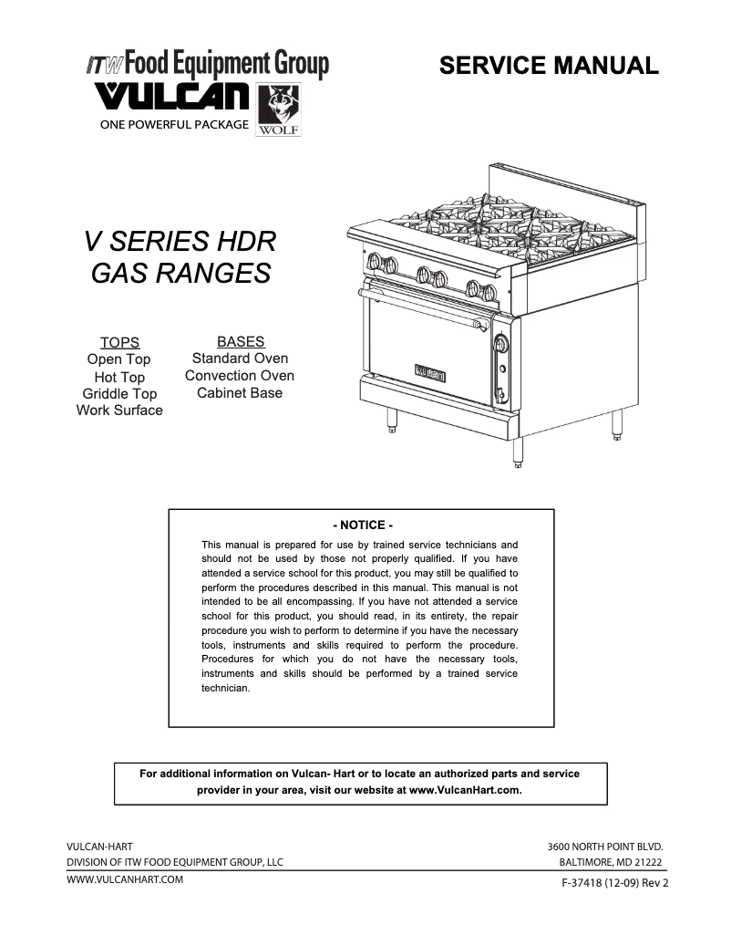 Página 1 del manual Manual de usuario Vulcan VCBB18