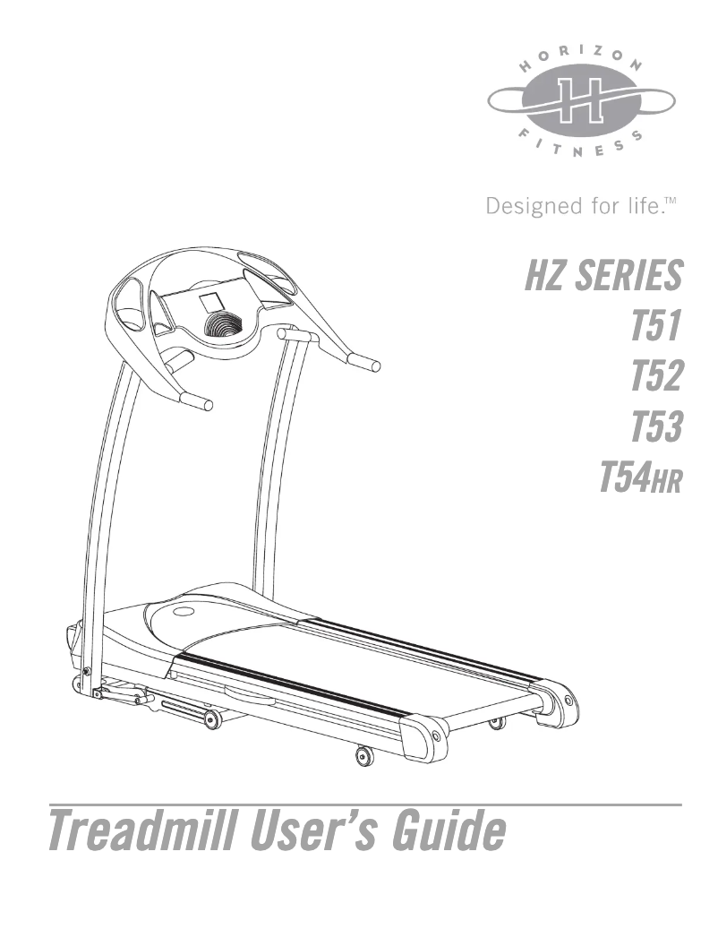 Página 1 del manual Manual de usuario Horizon Fitness HZ Series T53