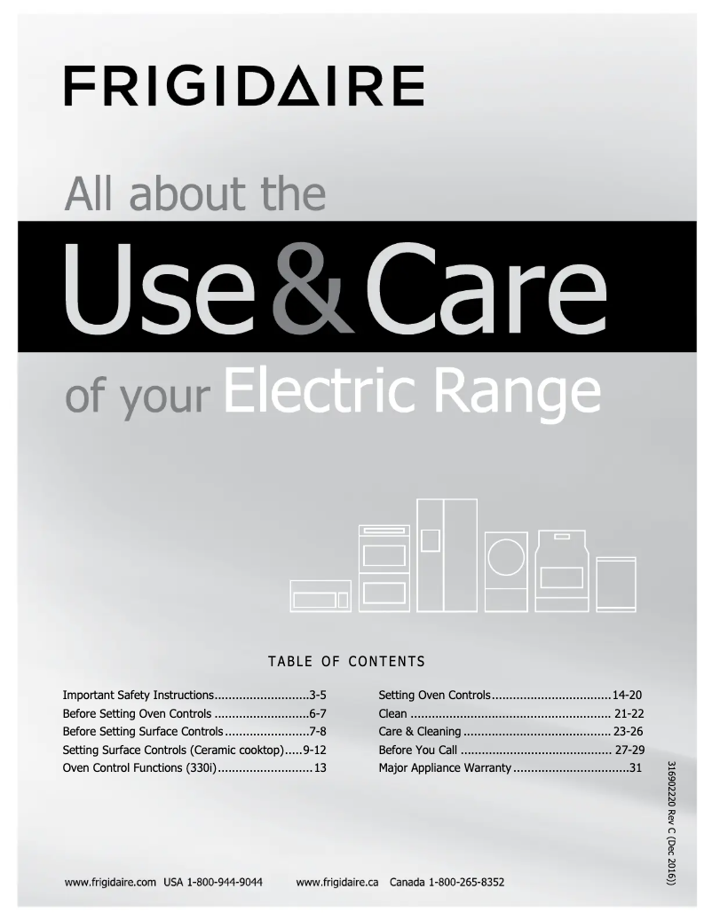 Página 1 del manual Manual de instrucciones Frigidaire FFEF3019MS