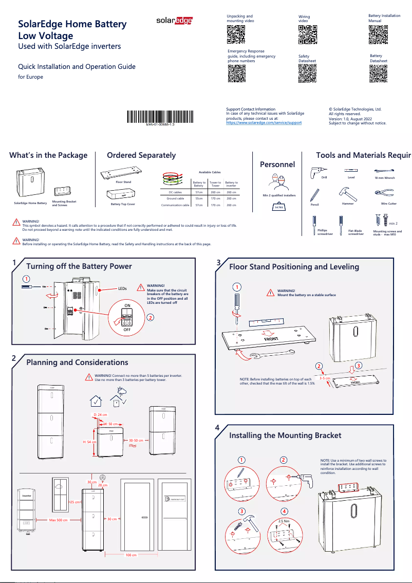 Página 1 del manual Manual de usuario SolarEdge IAC-RBAT-5KCINV-02