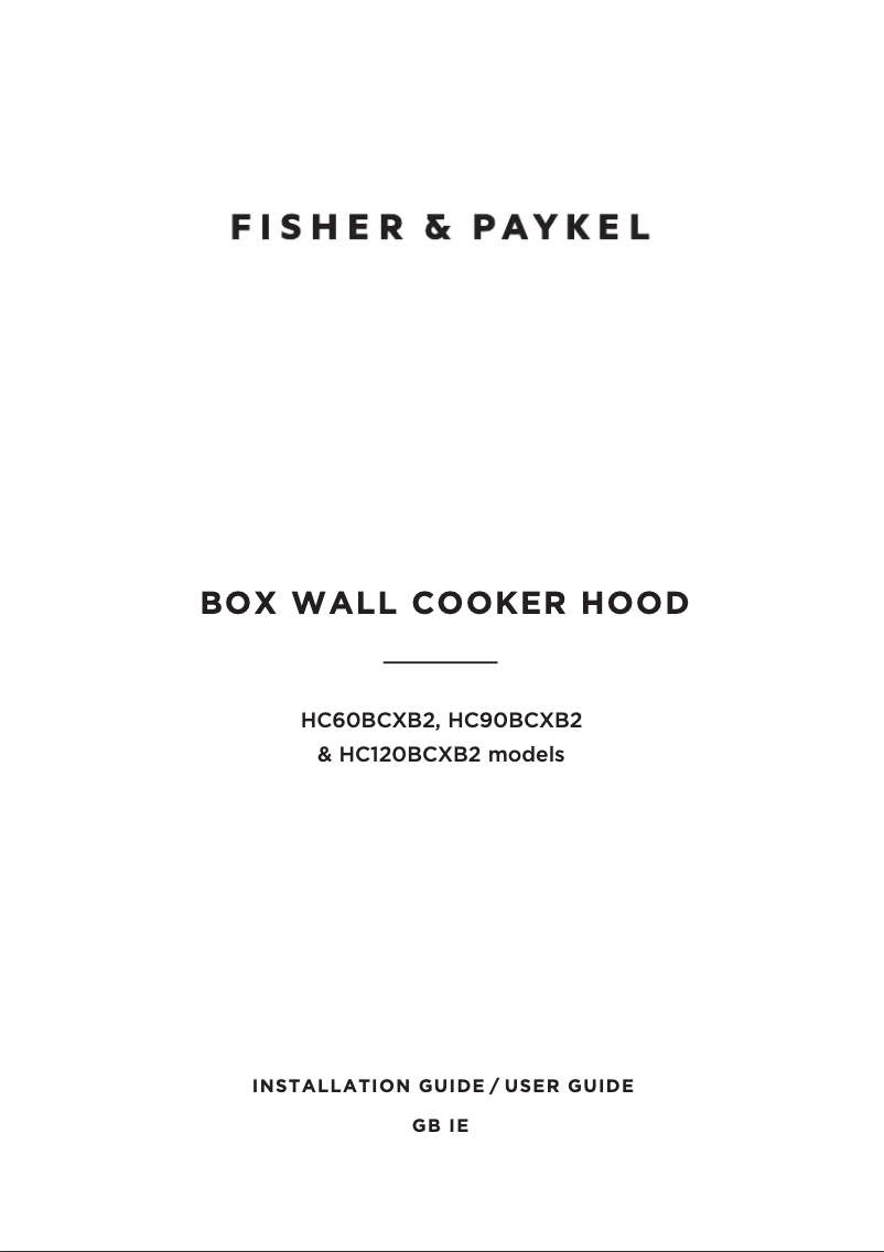 Página 1 del manual Manual de usuario Fisher & Paykel HC120BCXB2