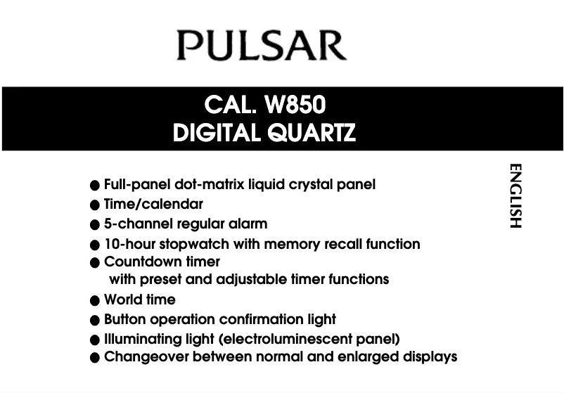 Imagen de la primera página del manual del dispositivo W850