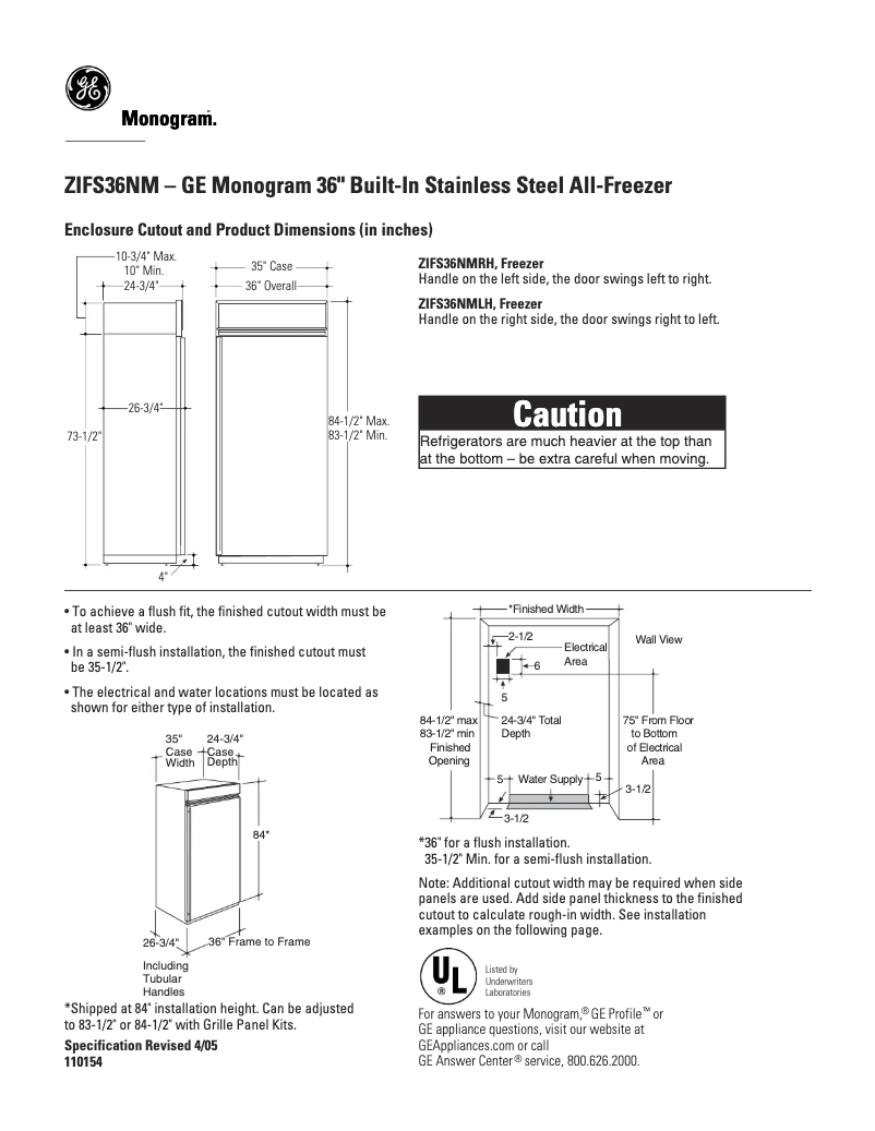 Imagen de la primera página del manual del dispositivo ZIFS36NMRH