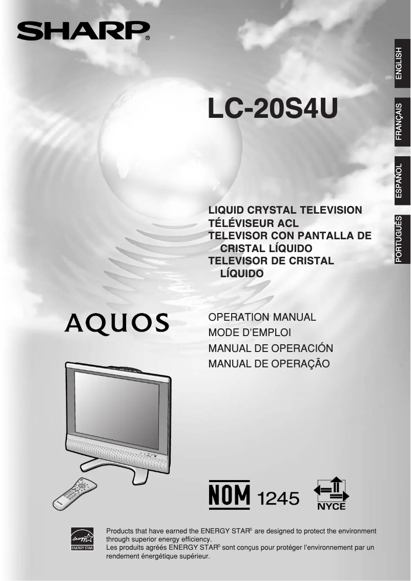 Imagen de la primera página del manual del dispositivo Aquos LC-20S4US