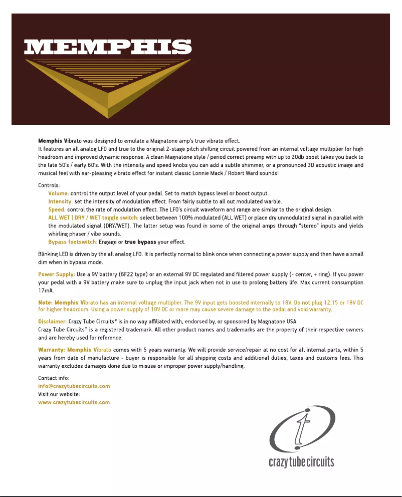 Imagen de la primera página del manual del dispositivo Memphis