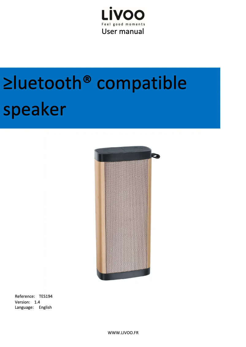 Página 1 del manual Manual de usuario Livoo TES194