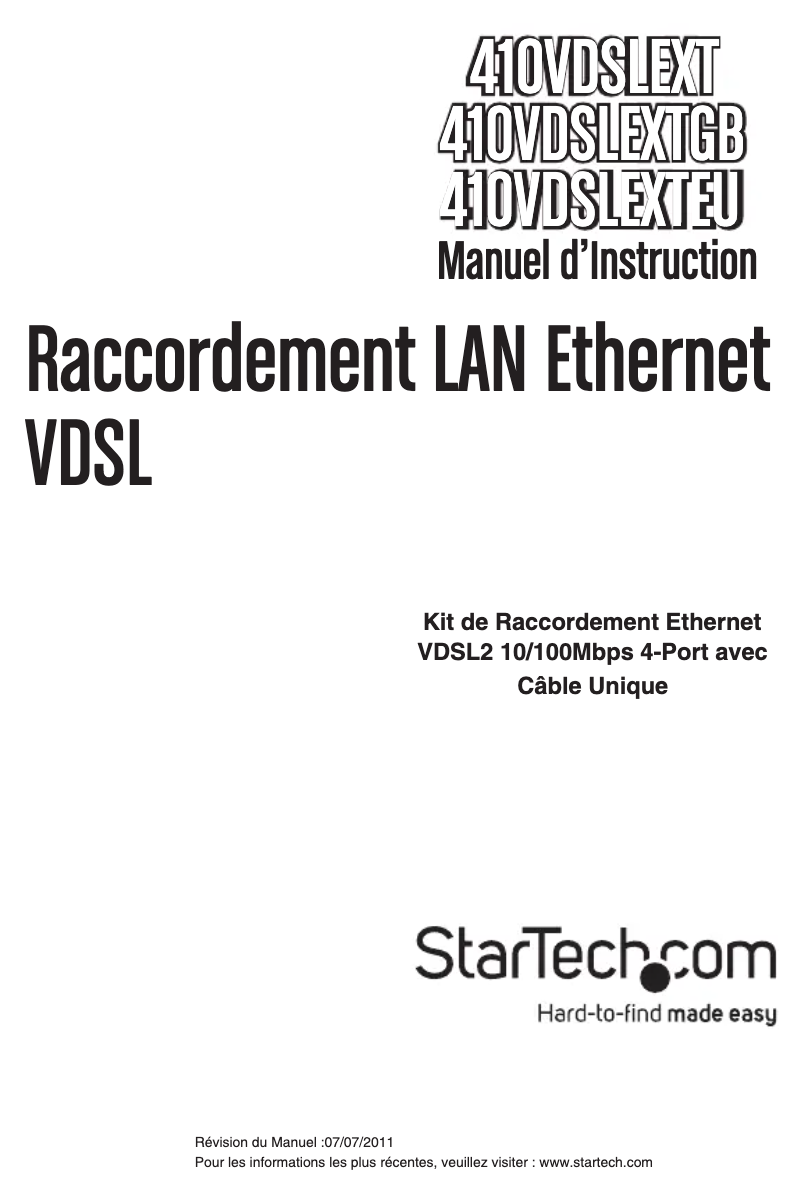 Imagen de la primera página del manual del dispositivo 410VDSLEXT