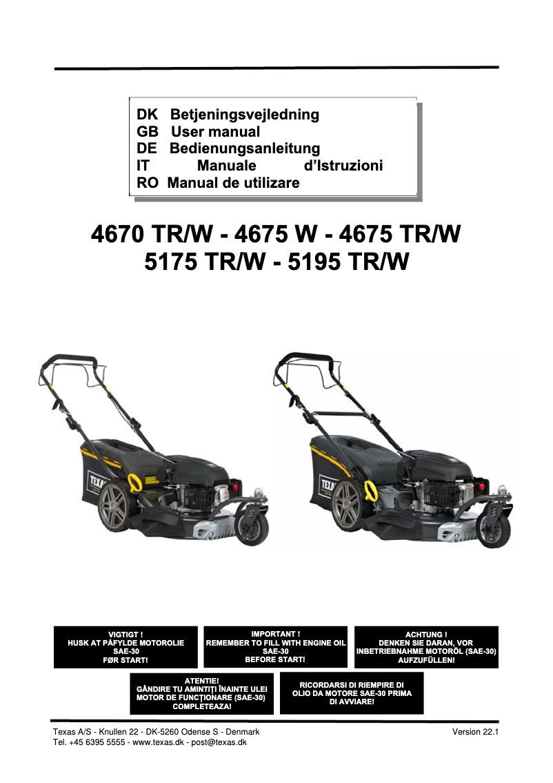 Página nº 1 - Manual de usuario Texas Premium 4675 W