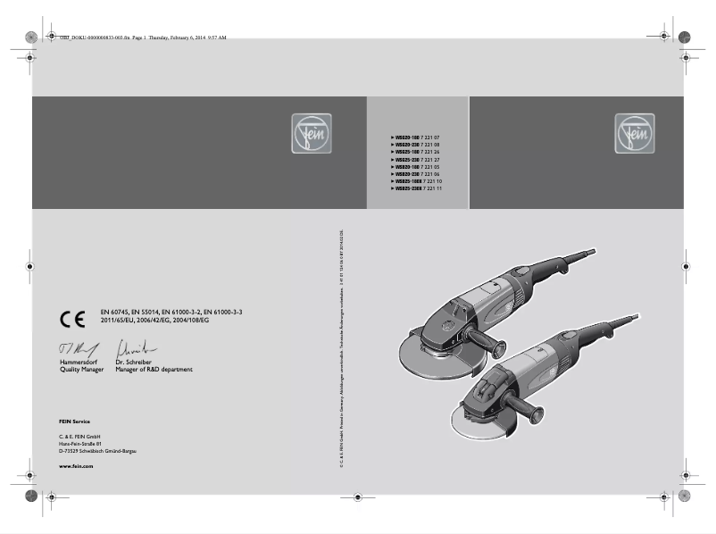Imagen de la primera página del manual del dispositivo WSB 25-230 X