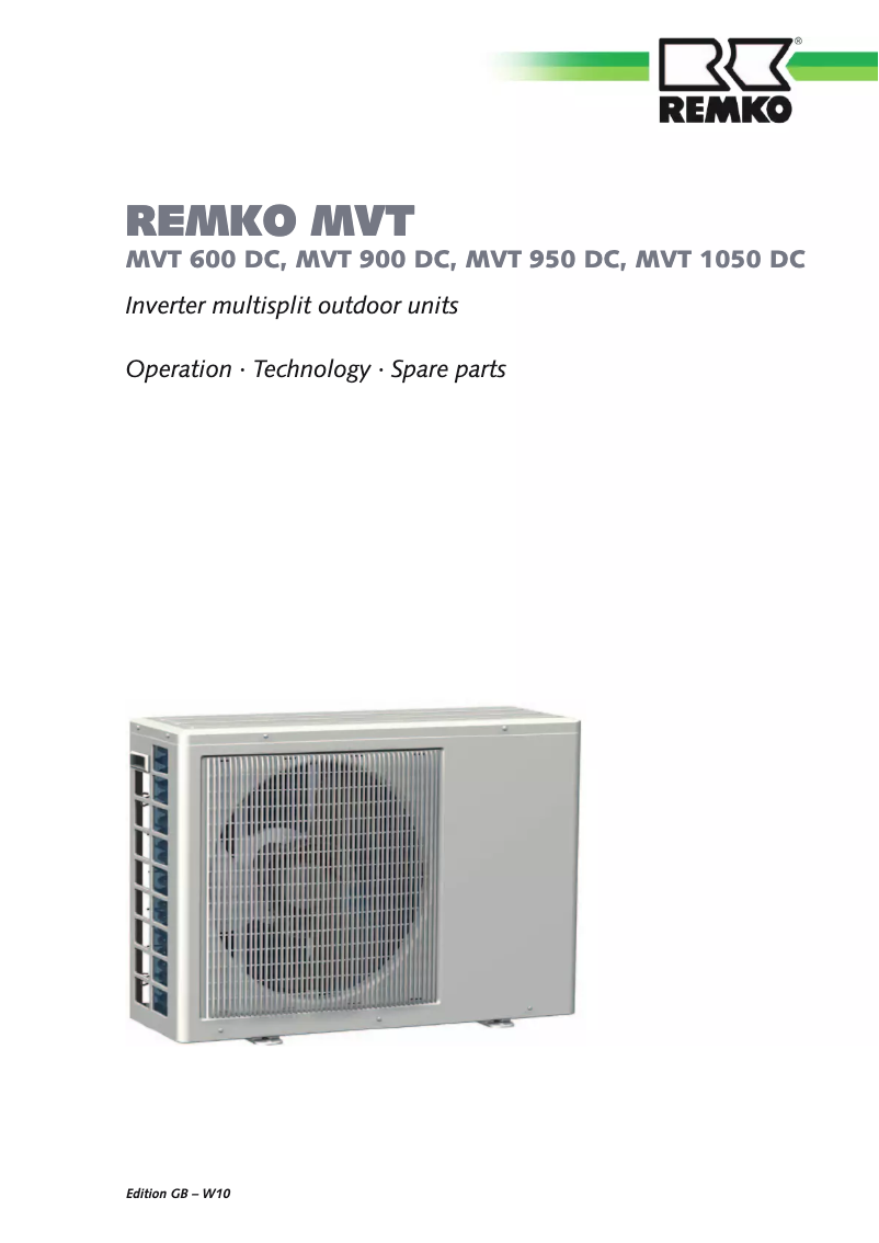 Página 1 del manual Manual de usuario Remko MVT 950 DC