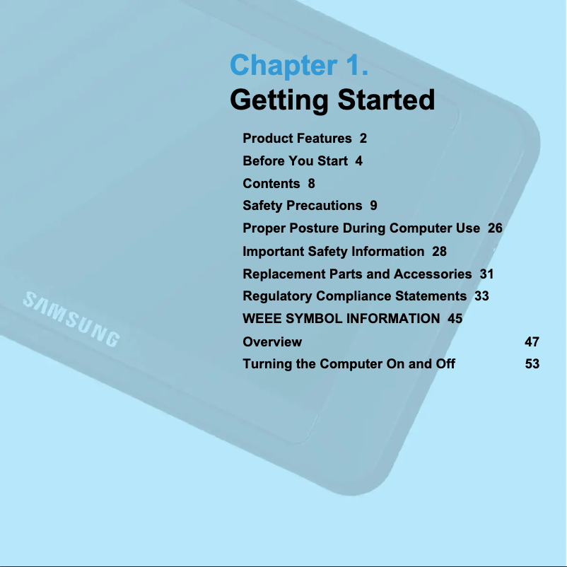 Página 1 del manual Manual de usuario Samsung NP-Q1EX