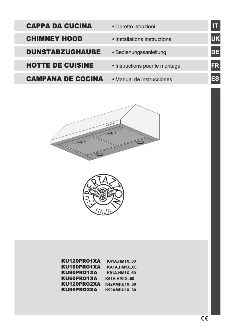 Página 1 del manual Manual de instrucciones Bertazzoni KU90PRO2XA